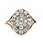 Georgian Pave Set Diamond Oval Ring-Charlotte Sayers Antique Jewellery