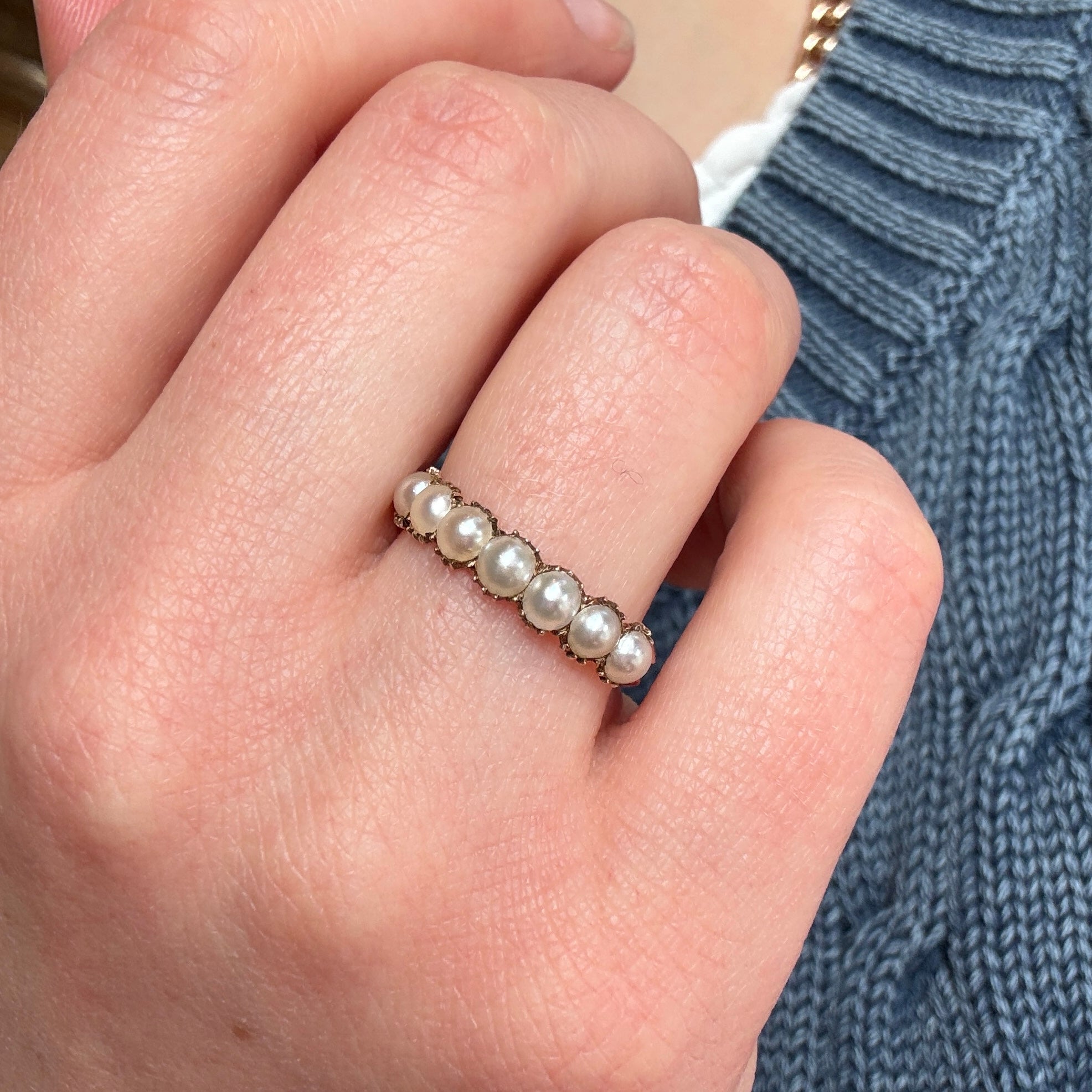 Georgian Pearl Ring-Charlotte Sayers Antique Jewellery
