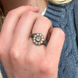 Georgian Pearl and Diamond Cluster Ring-Charlotte Sayers Antique Jewellery