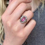 Georgian Pink Topaz and Diamond Ring-Charlotte Sayers Antique Jewellery