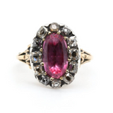 Georgian Pink Topaz and Diamond Ring-Charlotte Sayers Antique Jewellery