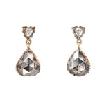 Georgian Rose Cut Diamond Earrings-Charlotte Sayers Antique Jewellery