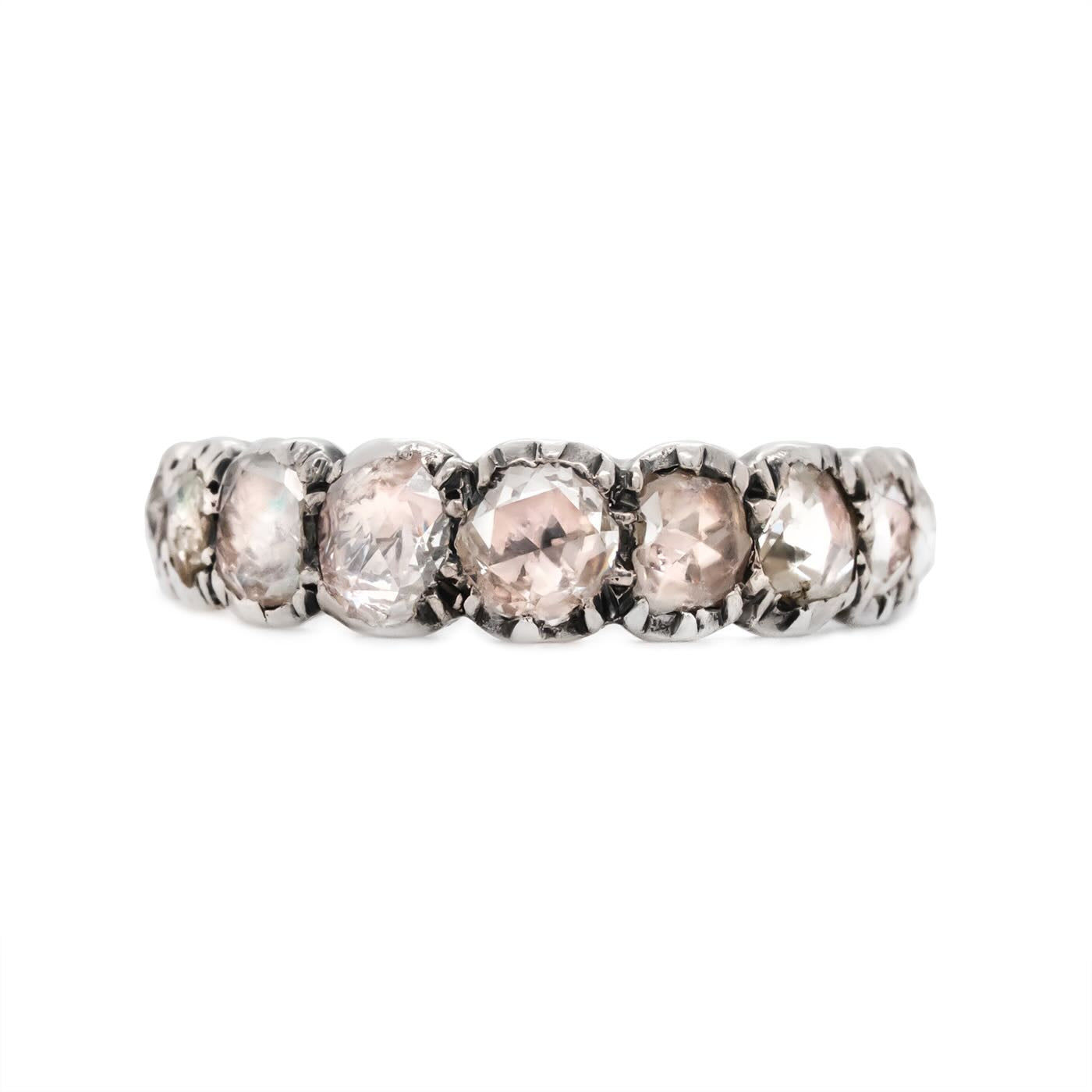 Georgian Rose Cut Diamond Eternity Ring-Charlotte Sayers Antique Jewellery