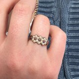 Georgian Ruby and Pearl Flower Ring-Charlotte Sayers Antique Jewellery