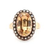 Georgian Topaz Pearl Ring-Charlotte Sayers Antique Jewellery