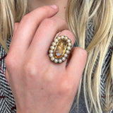Georgian Topaz and Pearl Ring-Charlotte Sayers Antique Jewellery