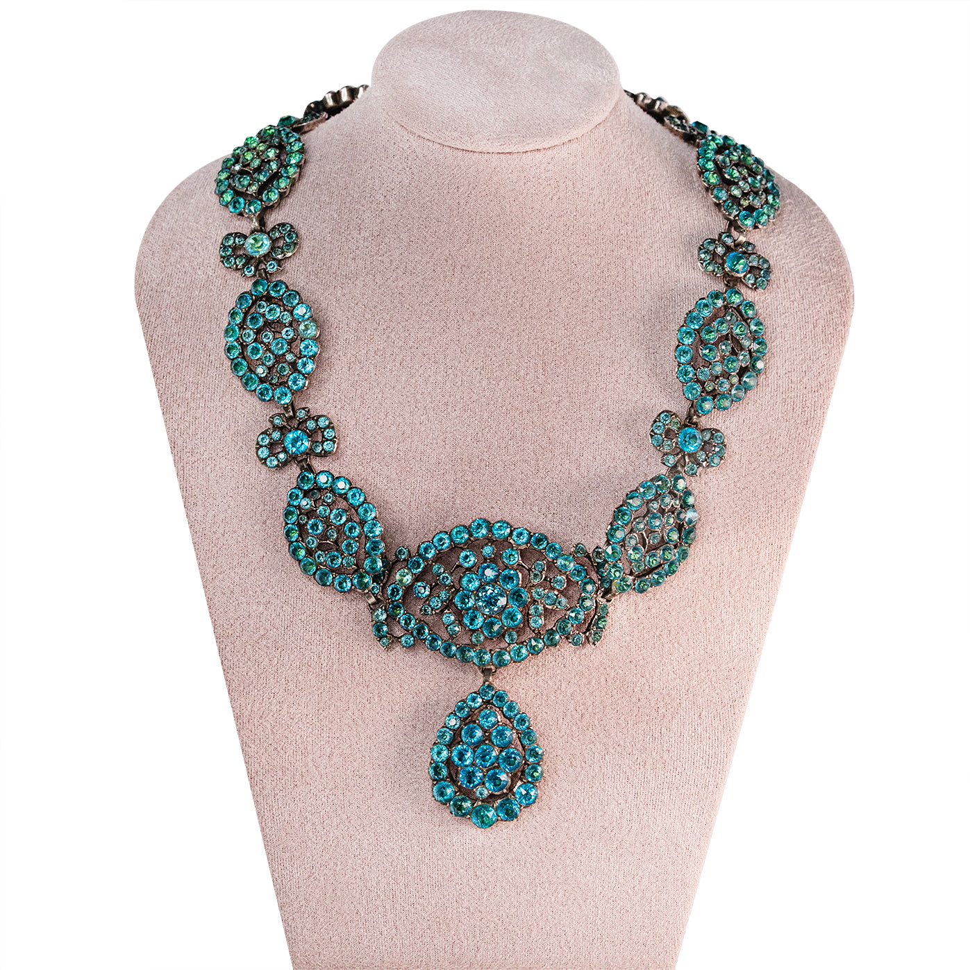 Georgian Turquoise Paste Necklace-Charlotte Sayers Antique Jewellery