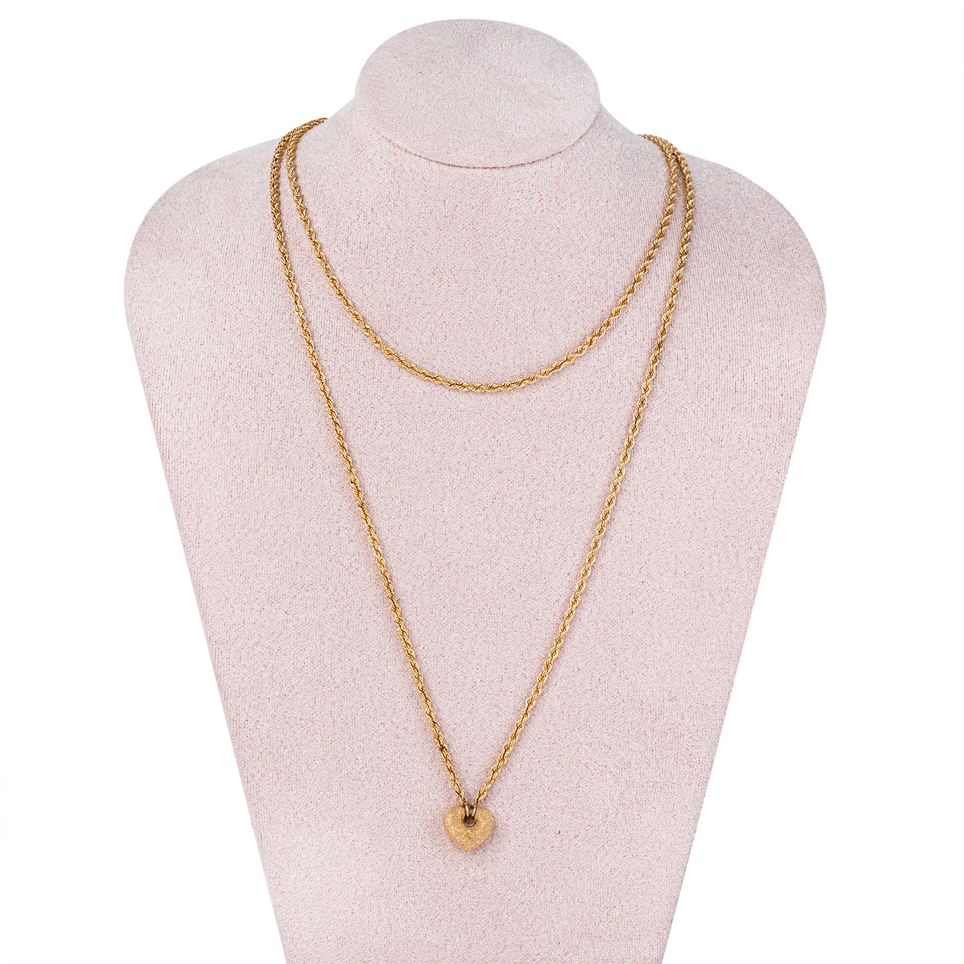 Gold Heart Pendant and Chain-Charlotte Sayers Antique Jewellery