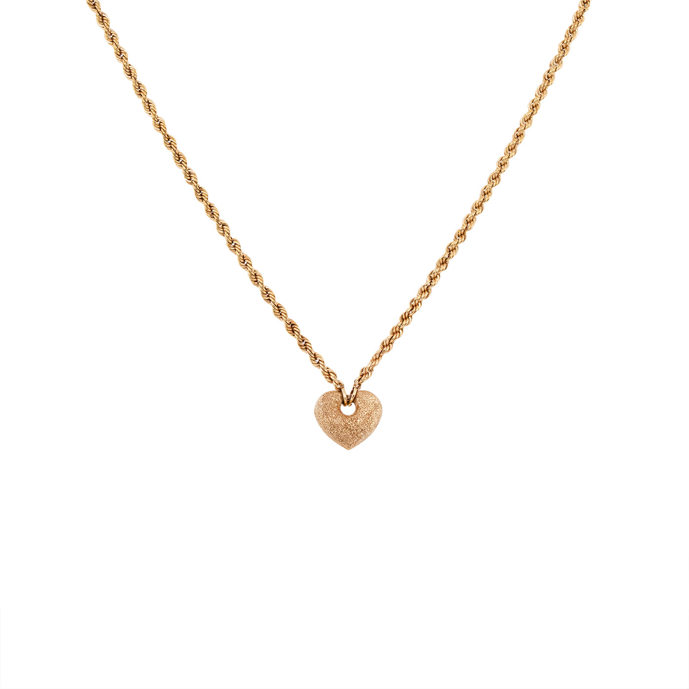 Gold Heart Pendant and Chain-Charlotte Sayers Antique Jewellery