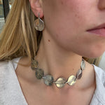 Hanson Silver Petal Necklace and Earrings-Charlotte Sayers Antique Jewellery