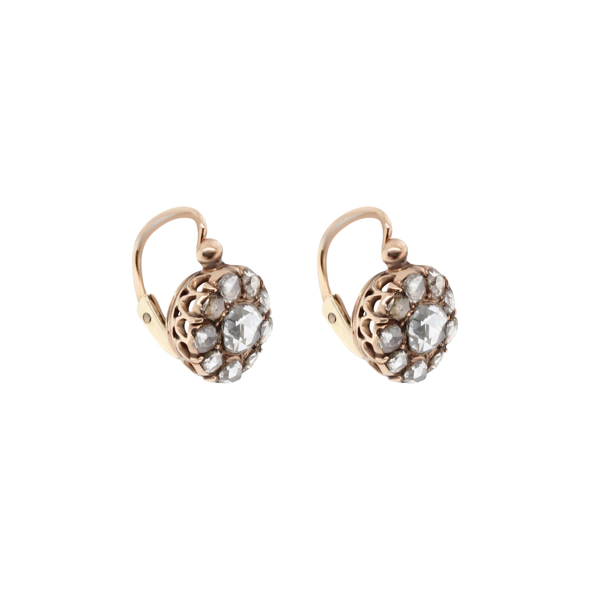 Victorian Rose Cut Diamond Earrings
