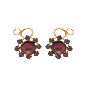 Georgian Garnet Cluster Earrings