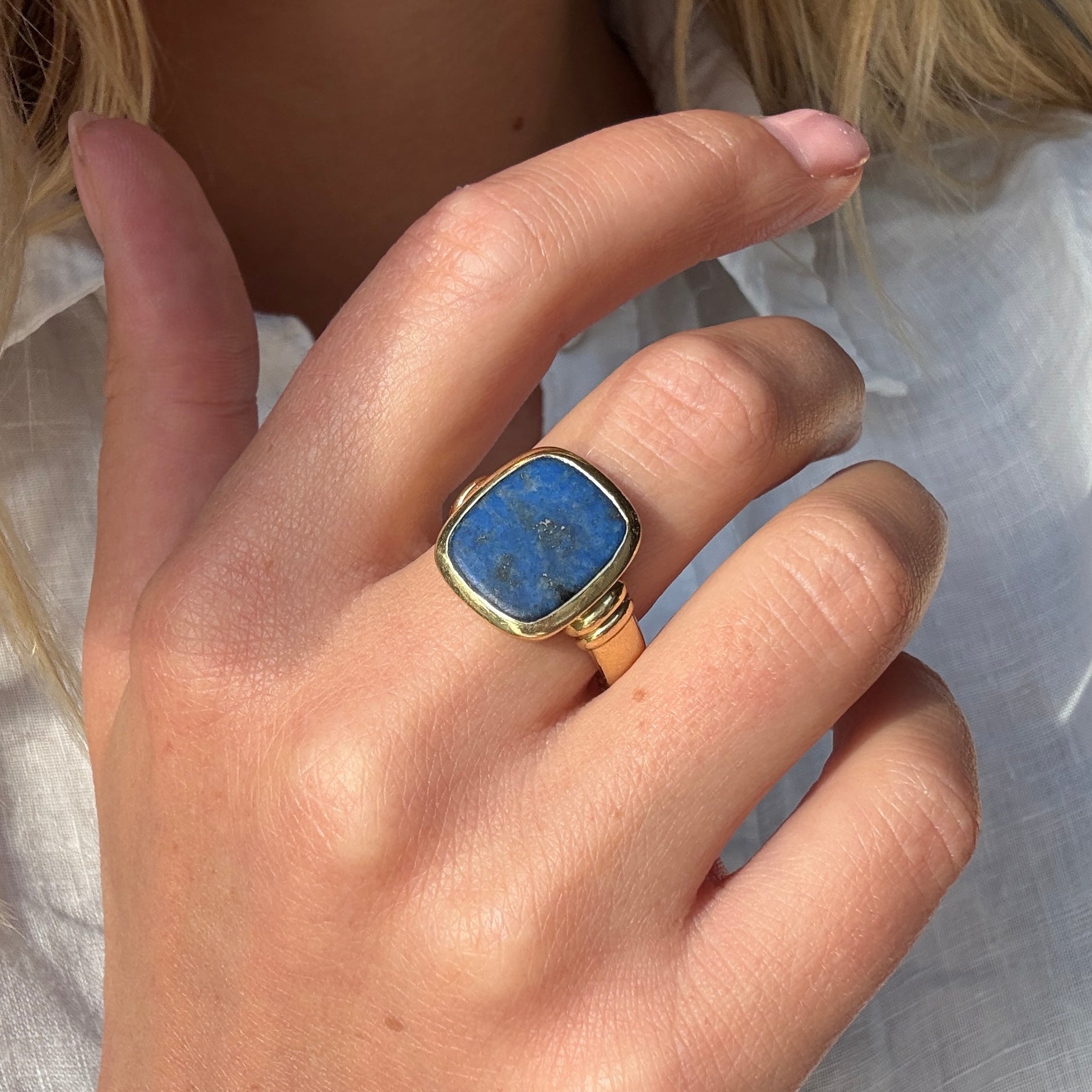 Lapis Signet Ring-Charlotte Sayers Antique Jewellery