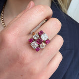 Mellerio Ruby and Diamond 1960s Ring-Charlotte Sayers Antique Jewellery