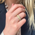 Modern 2 Colour Gold Band Ring-Charlotte Sayers Antique Jewellery