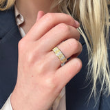 Modern 2 Colour Gold Band Ring-Charlotte Sayers Antique Jewellery