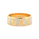 Modern 2 Colour Gold Band Ring-Charlotte Sayers Antique Jewellery