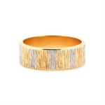 Modern 2 Colour Gold Band Ring-Charlotte Sayers Antique Jewellery