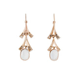 Moonstone and Diamond Earrings-Charlotte Sayers Antique Jewellery