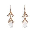 Moonstone and Diamond Earrings-Charlotte Sayers Antique Jewellery