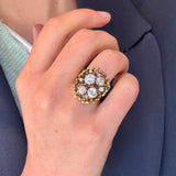 Old European Cut Diamond Cocktail Ring-Charlotte Sayers Antique Jewellery