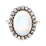 Opal and Diamond Cluster Ring-Charlotte Sayers Antique Jewellery