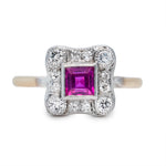Pink Sapphire and Diamond Ring-Charlotte Sayers Antique Jewellery