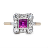 Pink Sapphire and Diamond Ring-Charlotte Sayers Antique Jewellery