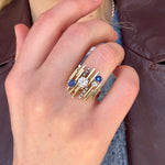 Sapphire and Diamond 1970's Ring-Charlotte Sayers Antique Jewellery