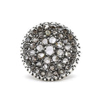 Sicilian Rose Cut Diamond Circular Toppa Ring-Charlotte Sayers Antique Jewellery