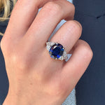 Sri Lankan Sapphire and Diamond Ring-Charlotte Sayers Antique Jewellery