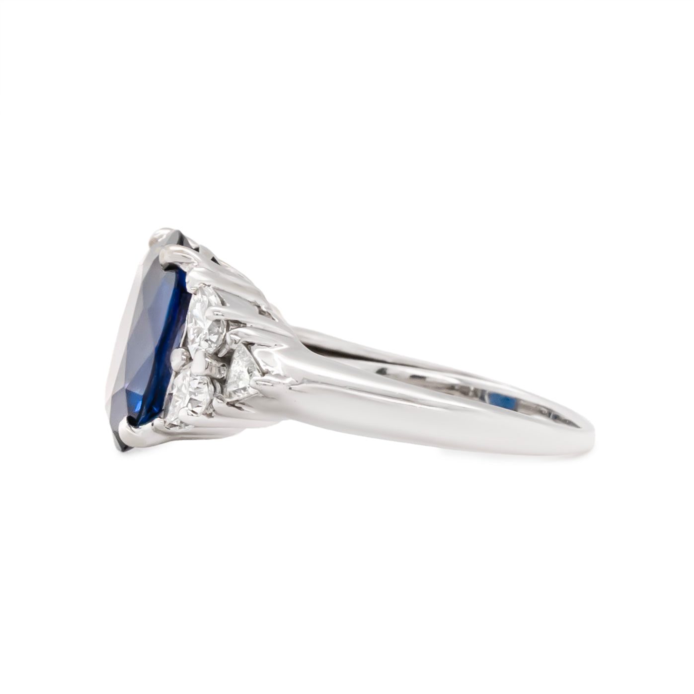 Sri Lankan Sapphire and Diamond Ring-Charlotte Sayers Antique Jewellery