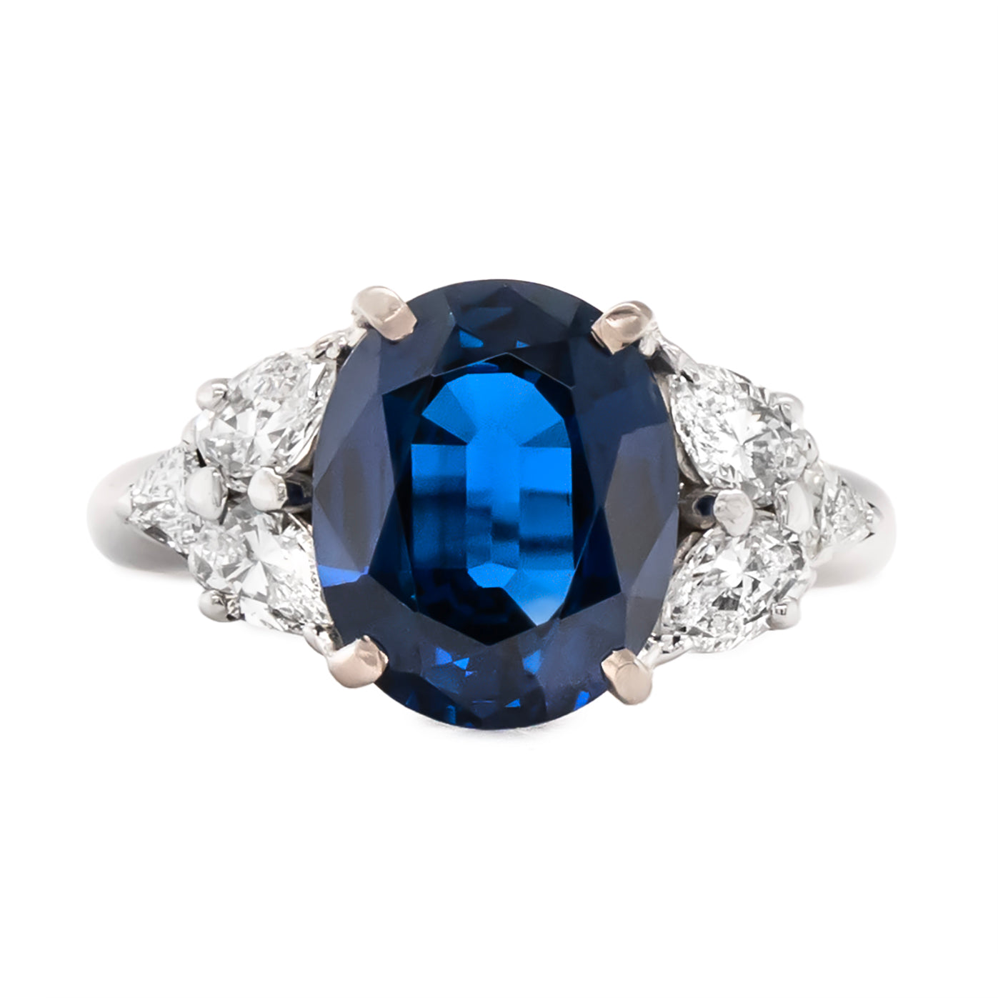 Sri Lankan Sapphire and Diamond Ring-Charlotte Sayers Antique Jewellery