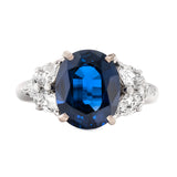 Sri Lankan Sapphire and Diamond Ring-Charlotte Sayers Antique Jewellery