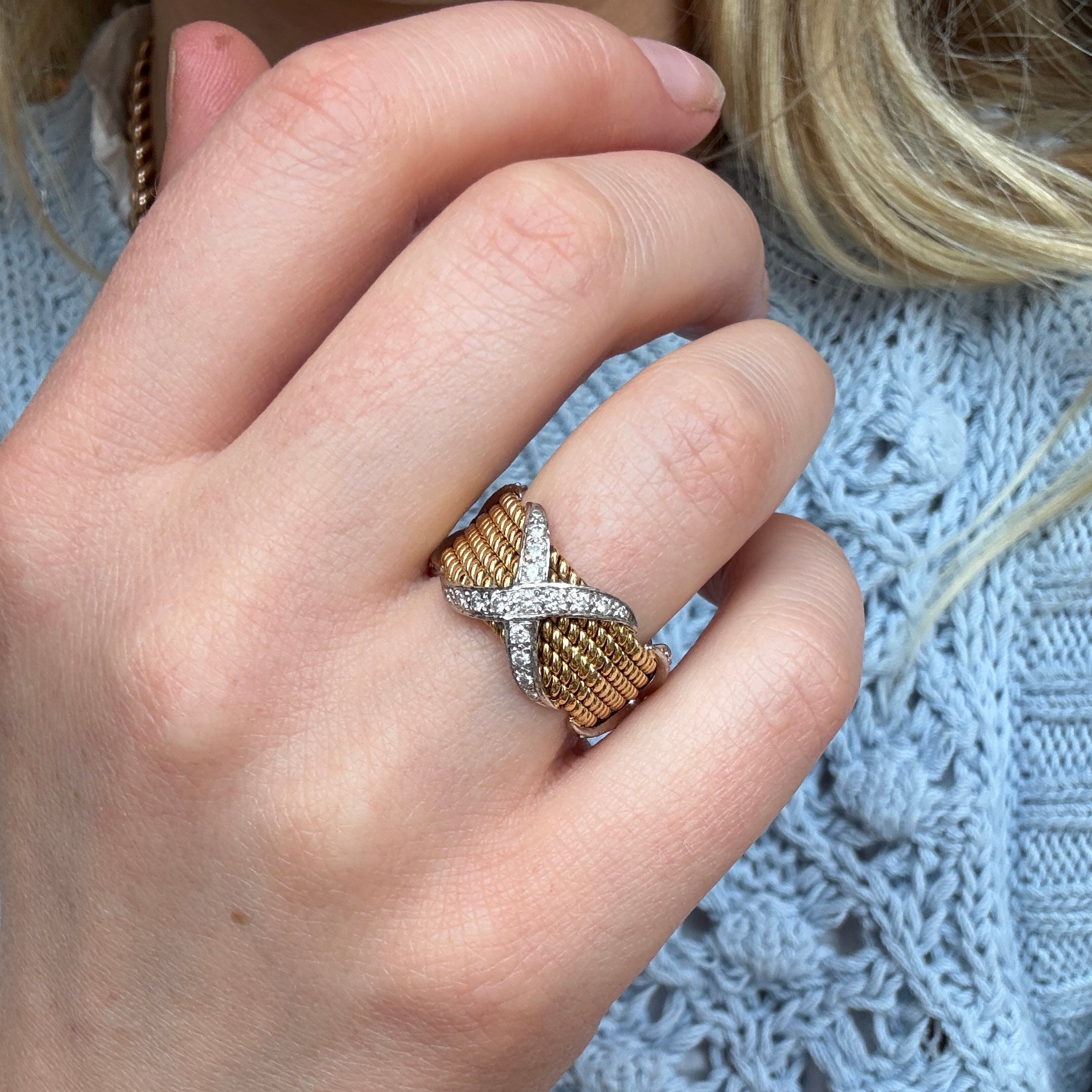 Tiffany Diamond and Gold Ring-Charlotte Sayers Antique Jewellery