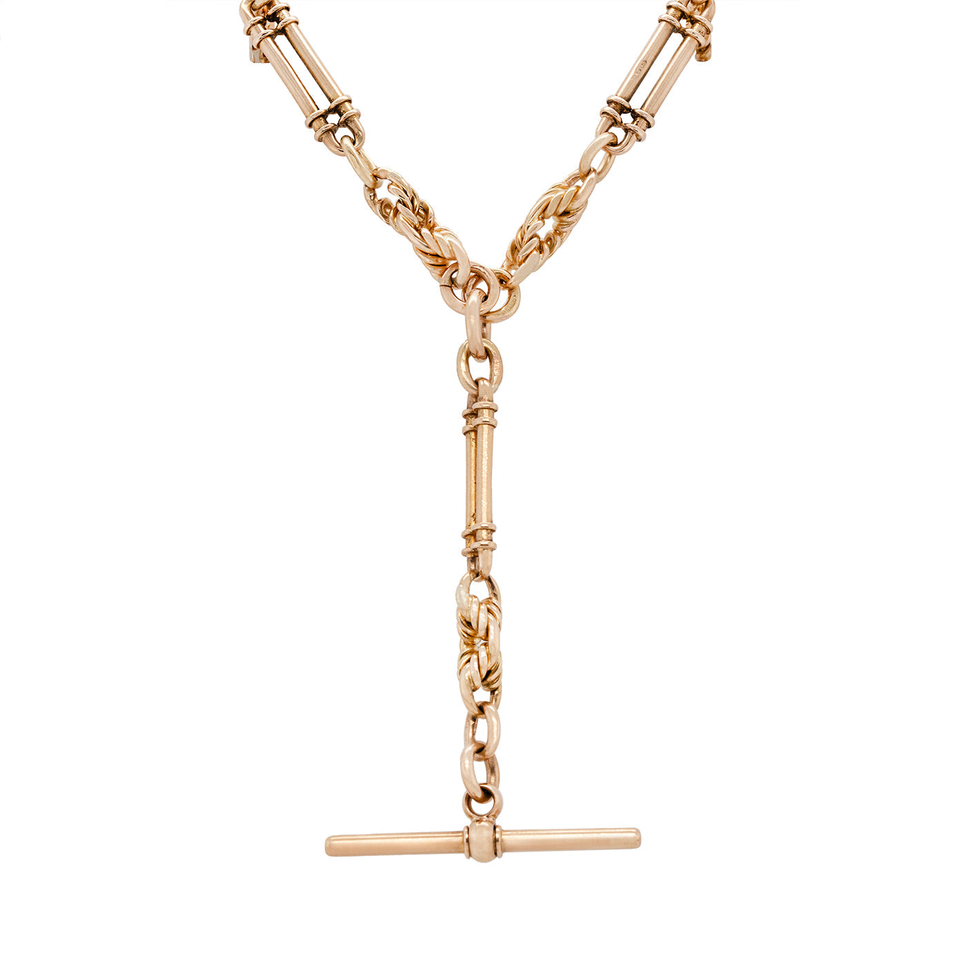 Victorian Albert Chain with T Bar-Charlotte Sayers Antique Jewellery