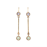 Victorian Amethyst, Peridot and Pearl Drop Earrings-Charlotte Sayers Antique Jewellery