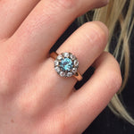 Victorian Aquamarine and Diamond Cluster-Charlotte Sayers Antique Jewellery
