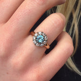 Victorian Aquamarine and Diamond Cluster-Charlotte Sayers Antique Jewellery