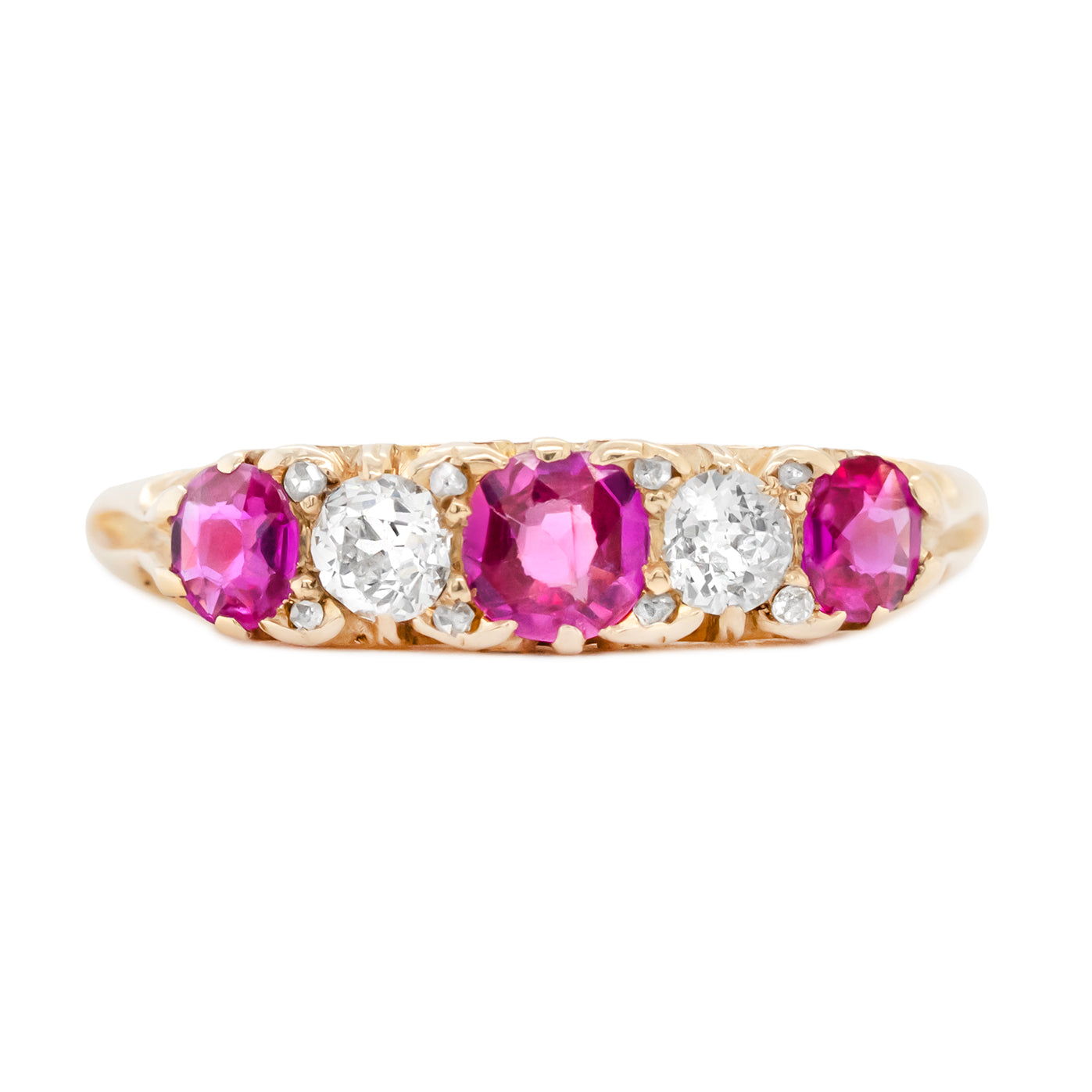 Victorian Burmese Ruby and Diamond Ring-Charlotte Sayers Antique Jewellery