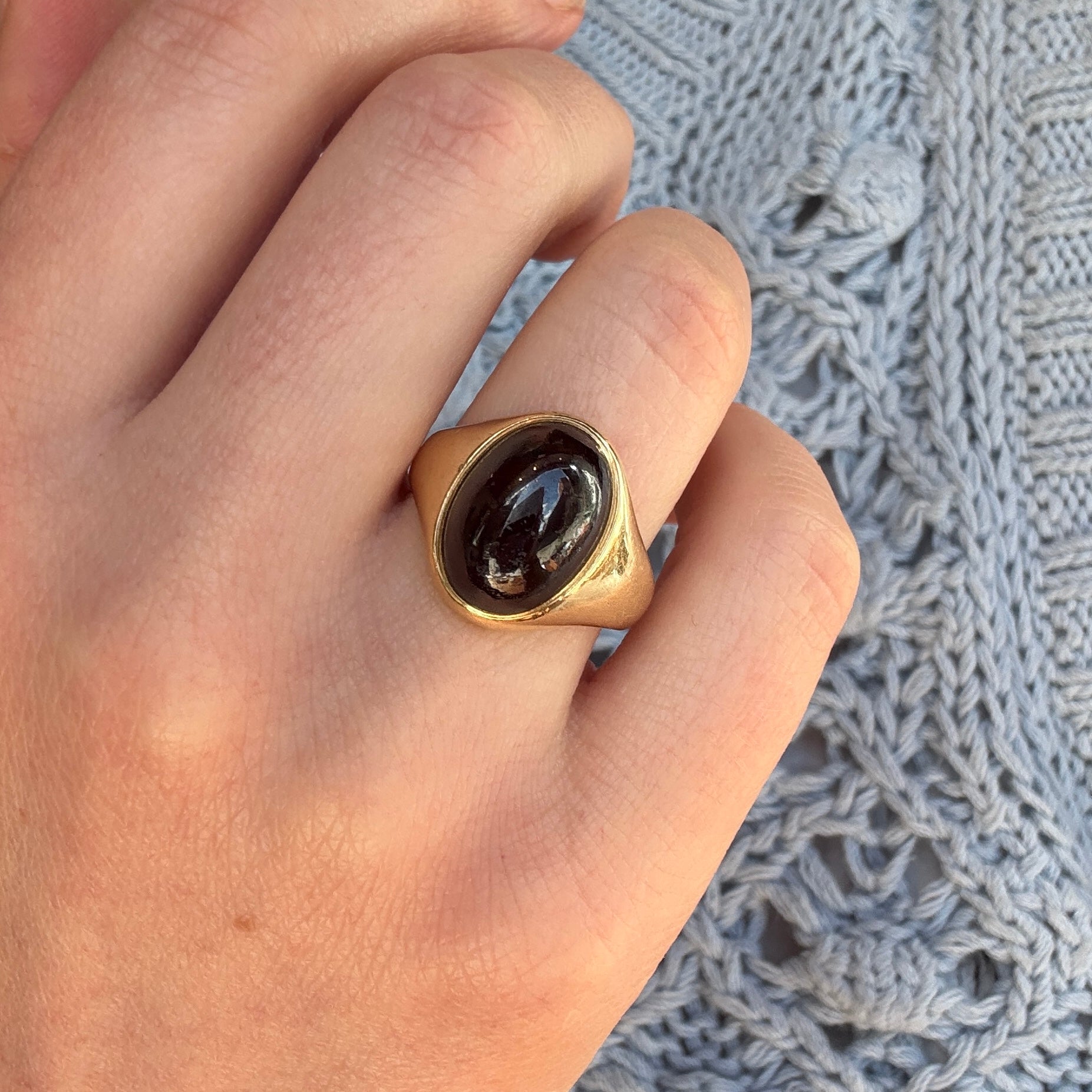Victorian Cabochon Garnet Ring-Charlotte Sayers Antique Jewellery