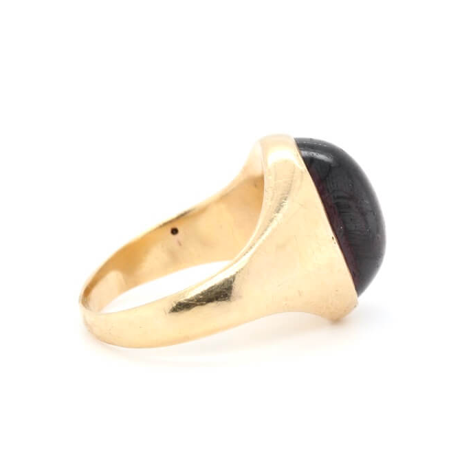 Victorian Cabochon Garnet Ring-Charlotte Sayers Antique Jewellery