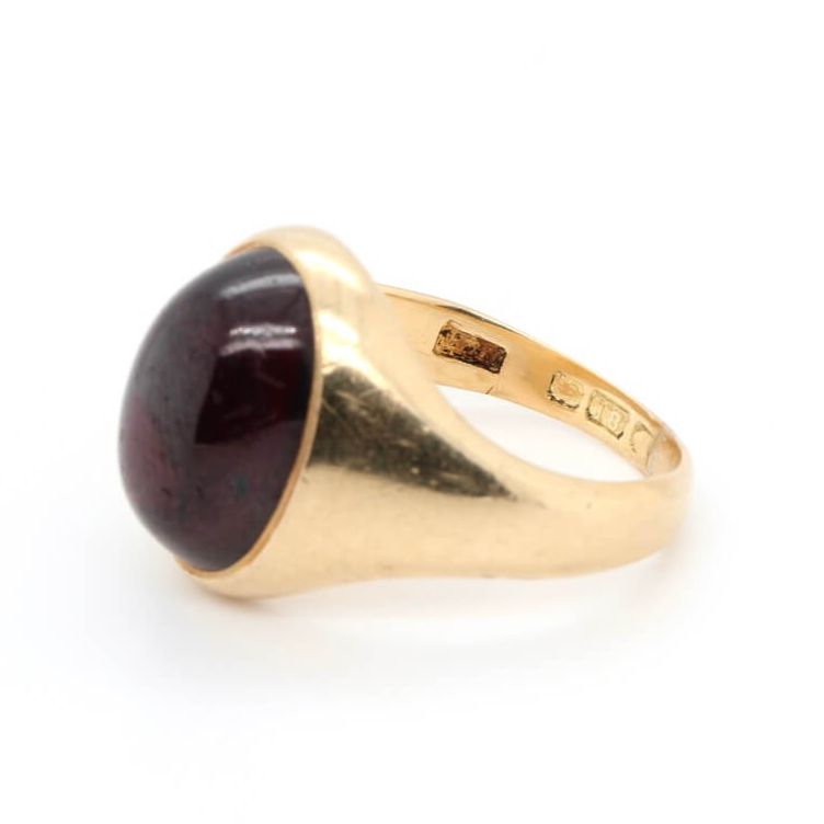 Victorian Cabochon Garnet Ring-Charlotte Sayers Antique Jewellery