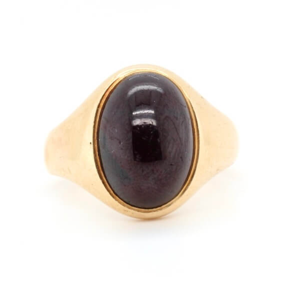 Victorian Cabochon Garnet Ring-Charlotte Sayers Antique Jewellery