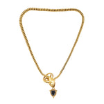 Victorian Cabochon Garnet Snake Necklace with Diamond Eyes-Charlotte Sayers Antique Jewellery