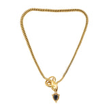Victorian Cabochon Garnet Snake Necklace with Diamond Eyes-Charlotte Sayers Antique Jewellery