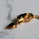 Victorian Cabochon Garnet Snake Necklace with Diamond Eyes-Charlotte Sayers Antique Jewellery