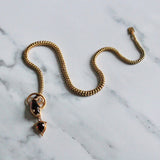 Victorian Cabochon Garnet Snake Necklace with Diamond Eyes-Charlotte Sayers Antique Jewellery