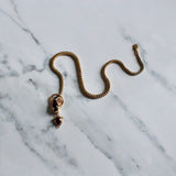 Victorian Cabochon Garnet Snake Necklace with Diamond Eyes-Charlotte Sayers Antique Jewellery