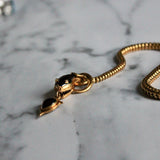 Victorian Cabochon Garnet Snake Necklace with Diamond Eyes-Charlotte Sayers Antique Jewellery